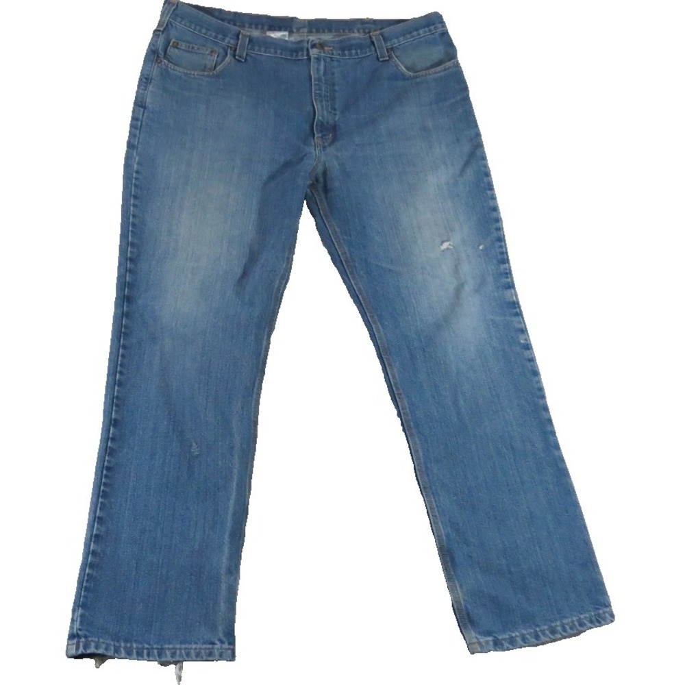 Carhartt Traditional Fit Jeans Men 42x32 Blue Denim‎ Straight Leg Workwear Pants